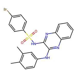 4-bromo-N-[3-(3,4-dimethylanilino)quinoxalin-2-yl]benzenesulfonamide structure