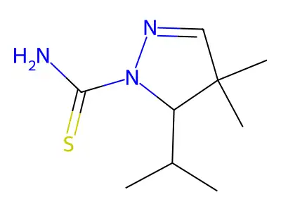 5-Isopropyl-4,4-dimethyl-4,5-dihydro-1H-pyrazole-1-carbimidothioic acid structure