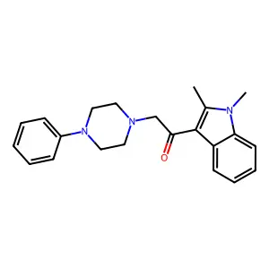 1-(1,2-Dimethylindol-3-yl)-2-(4-phenylpiperazin-1-yl)ethanone structure