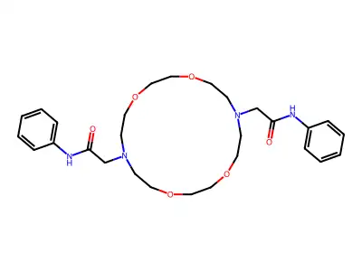2,2'-(1,4,10,13-tetraoxa-7,16-diazacyclooctadecane-7,16-diyl)bis(N-phenylacetamide) structure