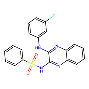 N-{3-[(3-fluorophenyl)amino]quinoxalin-2-yl}benzenesulfonamide structure