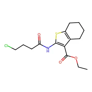 ethyl 2-[(4-chlorobutanoyl)amino]-4,5,6,7-tetrahydro-1-benzothiophene-3-carboxylate structure