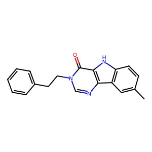 8-methyl-3-phenethyl-3H-pyrimido[5,4-b]indol-4(5H)-one structure