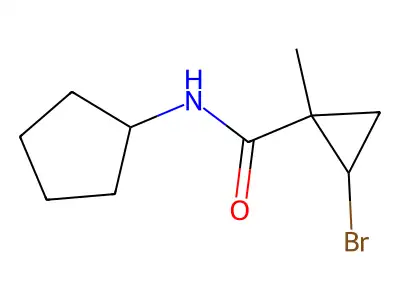 2-bromo-N-cyclopentyl-1-methylcyclopropanecarboxamide structure