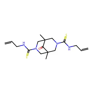 N3,N7-Diallyl-1,5-dimethyl-9-oxo-3,7-diazabicyclo[3.3.1]nonane-3,7-bis(carbothioamide) structure