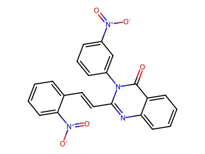 3-(3-nitrophenyl)-2-[(E)-2-(2-nitrophenyl)ethenyl]quinazolin-4-one structure