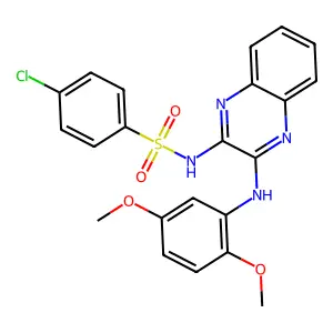 4-chloro-N-[3-(2,5-dimethoxyanilino)quinoxalin-2-yl]benzenesulfonamide structure