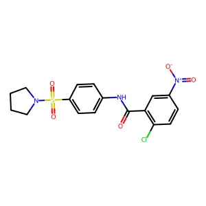 2-chloro-5-nitro-N-(4-pyrrolidin-1-ylsulfonylphenyl)benzamide structure
