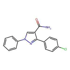 3-(4-chlorophenyl)-1-phenyl-1H-pyrazole-4-carboxamide structure