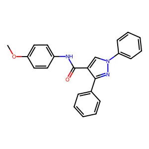 N-(4-methoxyphenyl)-1,3-diphenyl-1H-pyrazole-4-carboxamide structure
