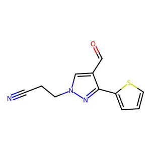 3-(4-formyl-3-thien-2-yl-1H-pyrazol-1-yl)propanenitrile structure