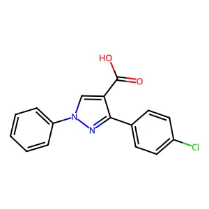 3-(4-chlorophenyl)-1-phenyl-1H-pyrazole-4-carboxylic acid structure