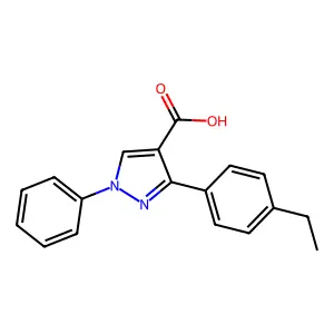 3-(4-ethylphenyl)-1-phenyl-1H-pyrazole-4-carboxylic acid structure