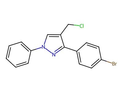 3-(4-bromophenyl)-4-(chloromethyl)-1-phenyl-1H-pyrazole structure
