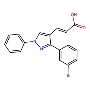 3-[3-(3-Bromophenyl)-1-phenylpyrazol-4-yl]prop-2-enoic acid structure