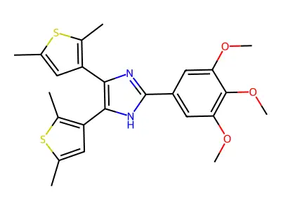 4,5-bis(2,5-dimethylthiophen-3-yl)-2-(3,4,5-trimethoxyphenyl)-1H-imidazole structure