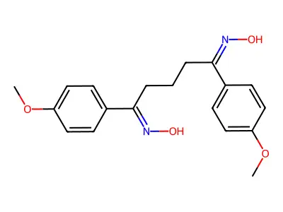 (NZ)-N-[(5E)-5-hydroxyimino-1,5-bis(4-methoxyphenyl)pentylidene]hydroxylamine structure