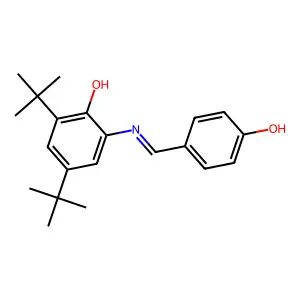 (E)-2,4-di-tert-butyl-6-((4-hydroxybenzylidene)amino)phenol structure