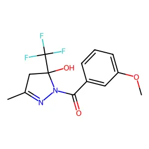 2-Pyrazolin-5-ol, 5-trifluoromethyl-1-(3-methoxybenzoyl)-3-methyl- structure