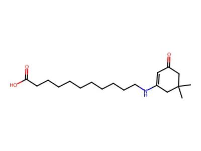 11-[(5,5-Dimethyl-3-oxocyclohex-1-en-1-yl)amino]undecanoic acid structure