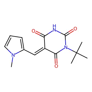 1-Tert-butyl-5-[(1-methylpyrrol-2-yl)methylidene]-1,3-diazinane-2,4,6-trione structure