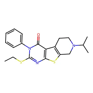 2-(ethylsulfanyl)-3-phenyl-7-(propan-2-yl)-5,6,7,8-tetrahydropyrido[4',3':4,5]thieno[2,3-d]pyrimidin-4(3H)-one structure
