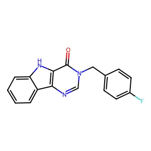 3-[(4-fluorophenyl)methyl]-3H,4H,5H-pyrimido[5,4-b]indol-4-one structure