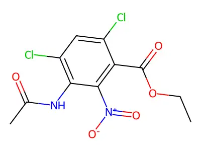 Ethyl 3-acetamido-4,6-dichloro-2-nitrobenzoate structure
