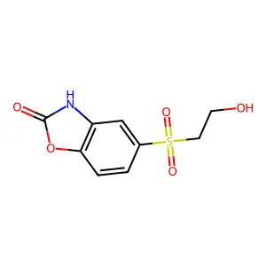 5-(2-hydroxyethylsulfonyl)-3H-1,3-benzoxazol-2-one structure