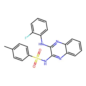 N-[3-(2-fluoroanilino)quinoxalin-2-yl]-4-methylbenzenesulfonamide structure