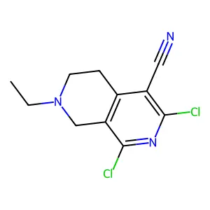 1,3-Dichloro-7-ethyl-5,6,7,8-tetrahydro-[2,7]naphthyridine-4-carbonitrile structure