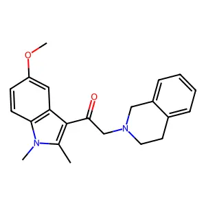 2-(3,4-dihydro-1H-isoquinolin-2-yl)-1-(5-methoxy-1,2-dimethylindol-3-yl)ethanone structure