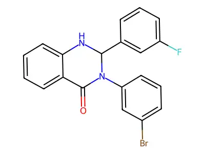3-(3-Bromophenyl)-2-(3-fluorophenyl)-1,2-dihydroquinazolin-4-one structure