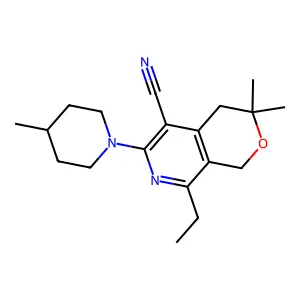 8-ethyl-3,3-dimethyl-6-(4-methylpiperidin-1-yl)-1,4-dihydropyrano[3,4-c]pyridine-5-carbonitrile structure