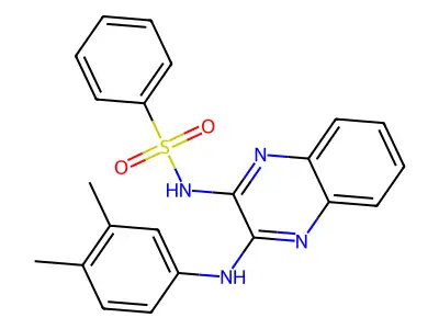 N-[3-(3,4-dimethylanilino)quinoxalin-2-yl]benzenesulfonamide structure