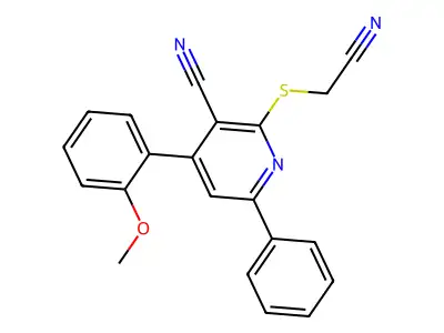 2-(Cyanomethylsulfanyl)-4-(2-methoxyphenyl)-6-phenylpyridine-3-carbonitrile structure