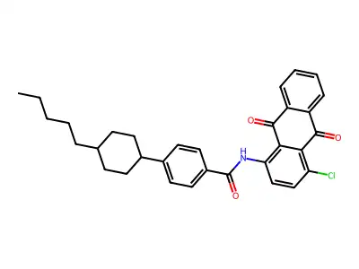N-(4-chloro-9,10-dioxo-9,10-dihydroanthracen-1-yl)-4-(4-pentylcyclohexyl)benzamide structure