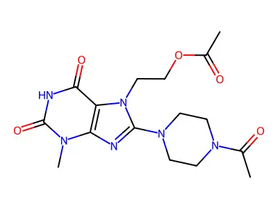 2-[8-(4-Acetylpiperazin-1-yl)-3-methyl-2,6-dioxopurin-7-yl]ethyl acetate structure