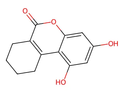 1,3-dihydroxy-7,8,9,10-tetrahydro-6H-benzo[c]chromen-6-one structure