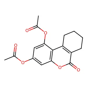 (1-Acetyloxy-6-oxo-7,8,9,10-tetrahydrobenzo[c]chromen-3-yl) acetate structure