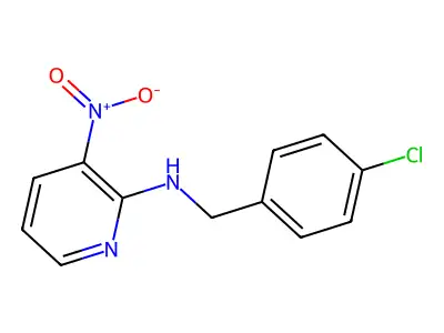 N-[(4-chlorophenyl)methyl]-3-nitropyridin-2-amine structure