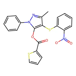 3-methyl-4-[(2-nitrophenyl)sulfanyl]-1-phenyl-1H-pyrazol-5-yl thiophene-2-carboxylate structure