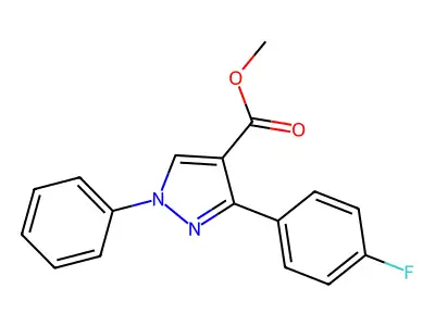methyl 3-(4-fluorophenyl)-1-phenyl-1H-pyrazole-4-carboxylate structure