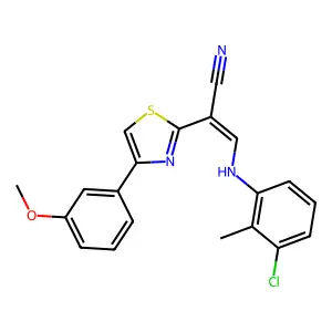 (Z)-3-((3-chloro-2-methylphenyl)amino)-2-(4-(3-methoxyphenyl)thiazol-2-yl)acrylonitrile structure