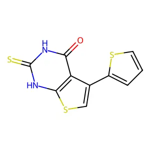 2-mercapto-5-thien-2-ylthieno[2,3-d]pyrimidin-4(3H)-one structure
