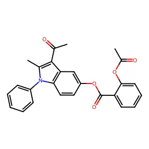3-acetyl-2-methyl-1-phenyl-1H-indol-5-yl 2-(acetyloxy)benzoate structure