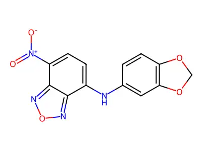 N-(1,3-benzodioxol-5-yl)-4-nitro-2,1,3-benzoxadiazol-7-amine structure