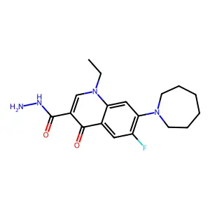 7-(Azepan-1-yl)-1-ethyl-6-fluoro-4-oxo-1,4-dihydroquinoline-3-carbohydrazide structure