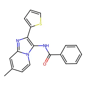 N-[7-methyl-2-(thiophen-2-yl)imidazo[1,2-a]pyridin-3-yl]benzamide structure