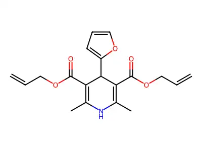 Diallyl 4-(2-furyl)-2,6-dimethyl-1,4-dihydro-3,5-pyridinedicarboxylate structure